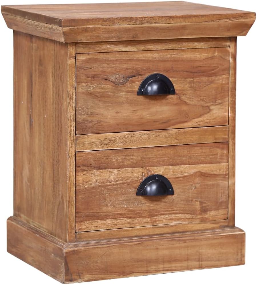 Bedside Cabinet,Wooden Furniture Bedside Furniture Decorative Cabinets Filing Cabinet Chest of Drawers with Storage 15.7"x11.8"x19.7" Solid Teak