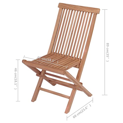 Folding Patio Chairs 4 pcs Solid Teak Wood,Teak Wood Folding Outdoor Chairs for Patio, Garden, and Cafe, Set of 4 Outdoor Seating Furniture