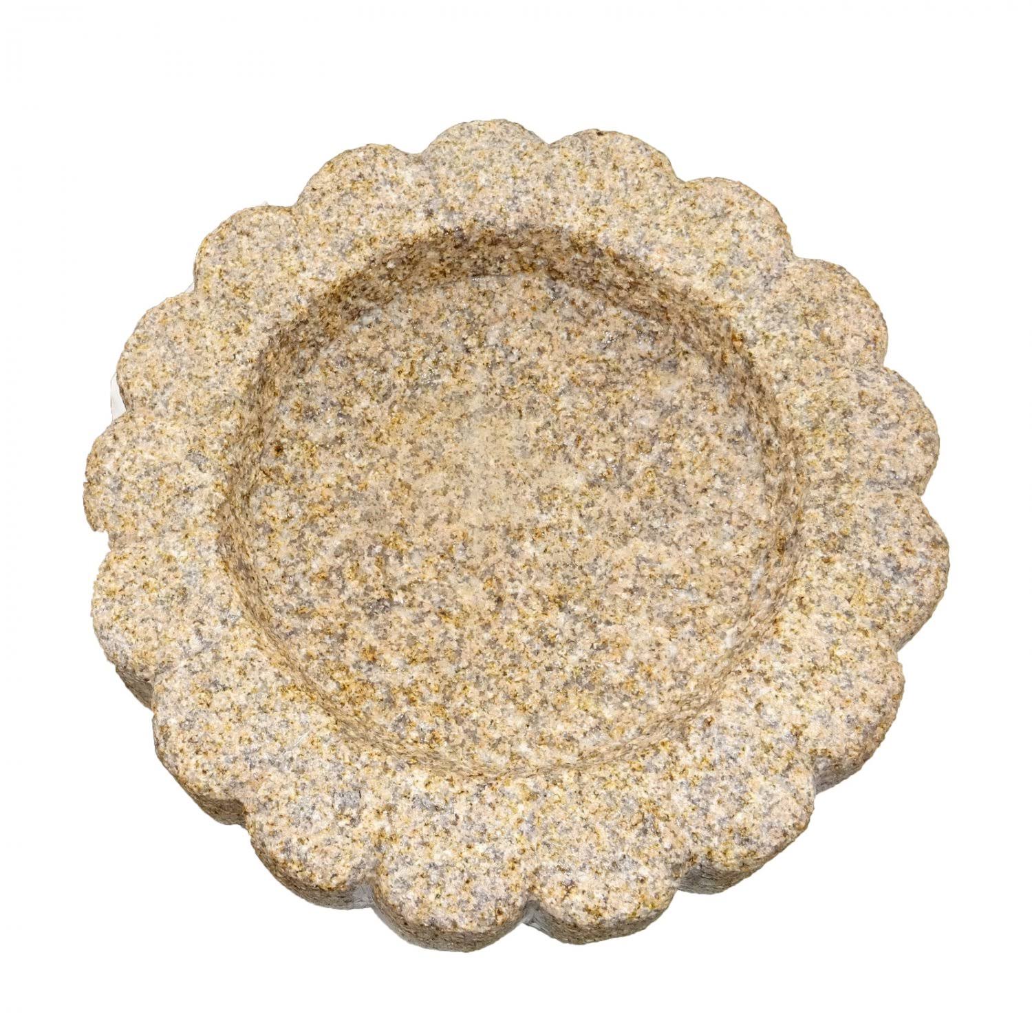 Granite Bird Bath Garden Outdoor Decor Hand Carved Stone Statuary Bir