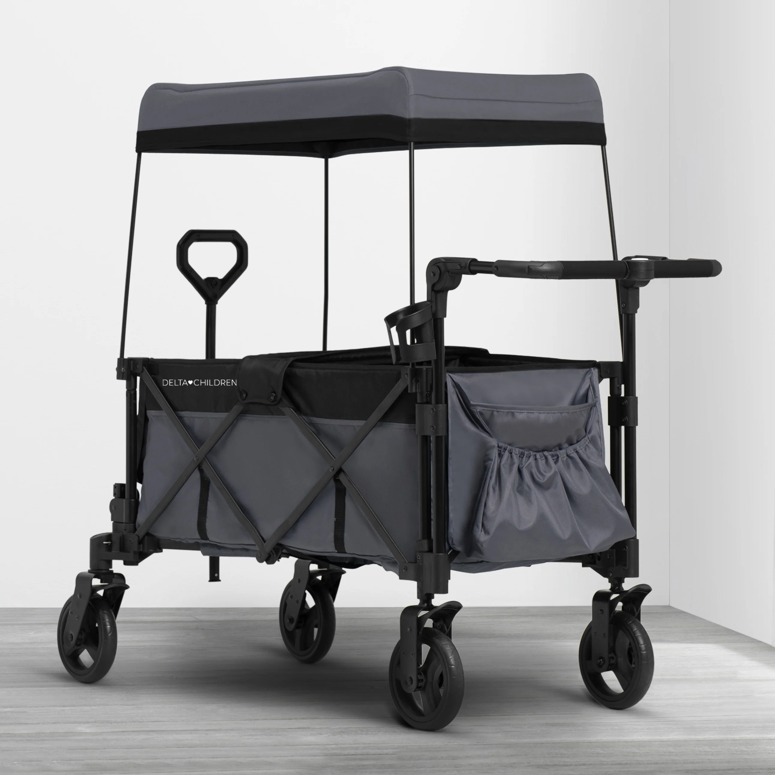 Delta Children Adventure Stroller Wagon, Grey/Black