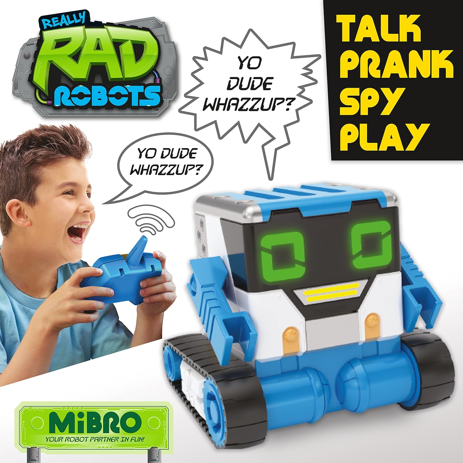 Really RAD Robots MiBRO - Interactive Remote Control Robot with Accessories, 50+ Functions & Sounds - Your Personal Prank Bot | Plays, Talks, and Pranks