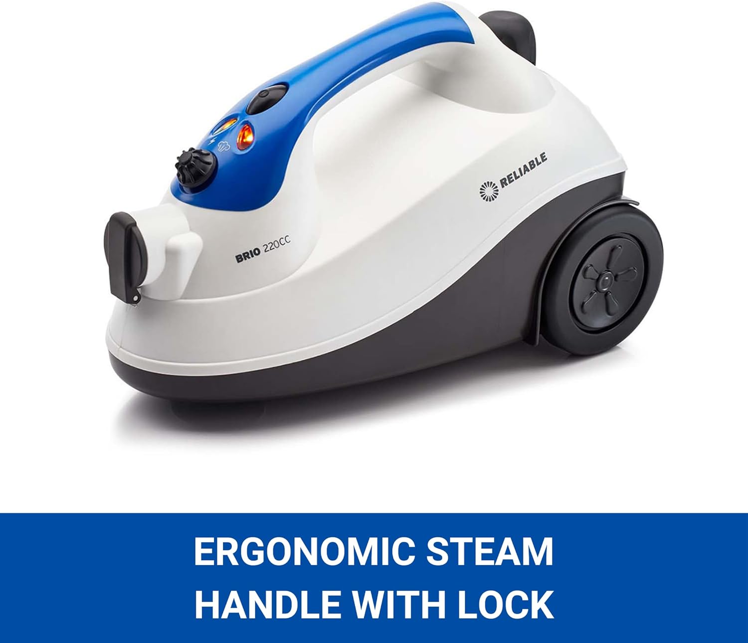 Brio 220CC Canister Steam Cleaner - Steamer for Cleaning Tile, Grout, Hardwood Floor, Freshens Carpet, Cars and Automobiles with 65 PSI Pressure