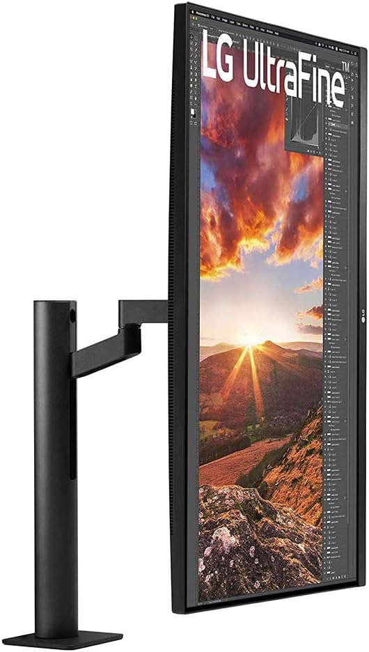 LG 32UN880-B 32 Inch Ultrafine Display Ergo 4K HDR10 Monitor Bundle with 2X 6FT Universal 4K HDMI 2.0 Cable, Universal Screen Cleaner and 6-Outlet Surge Adapter