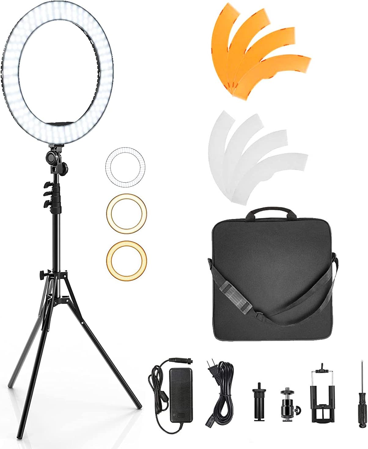Ring Light with Stand and Phone Holder, IVISII 18 inch Ring light，55W 5500K LED Ring Light for Live Stream/Makeup/YouTube Video, Dimmable LED Beauty Selfie Ring light for TikTok Photography