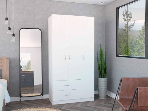 Big Wardrobe, White Double Door Wardrobe, Fashionable Wardrobe in The Bedroom, Large Capacity