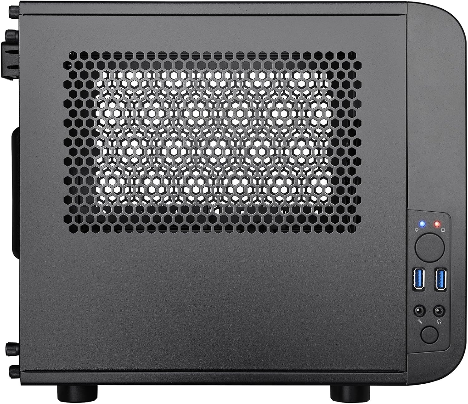 Thermaltake Core V1 SPCC Mini ITX Cube Gaming Computer Case Chassis, Interchangeable Side Panels, Black Edition, CA-1B8-00S1WN-00