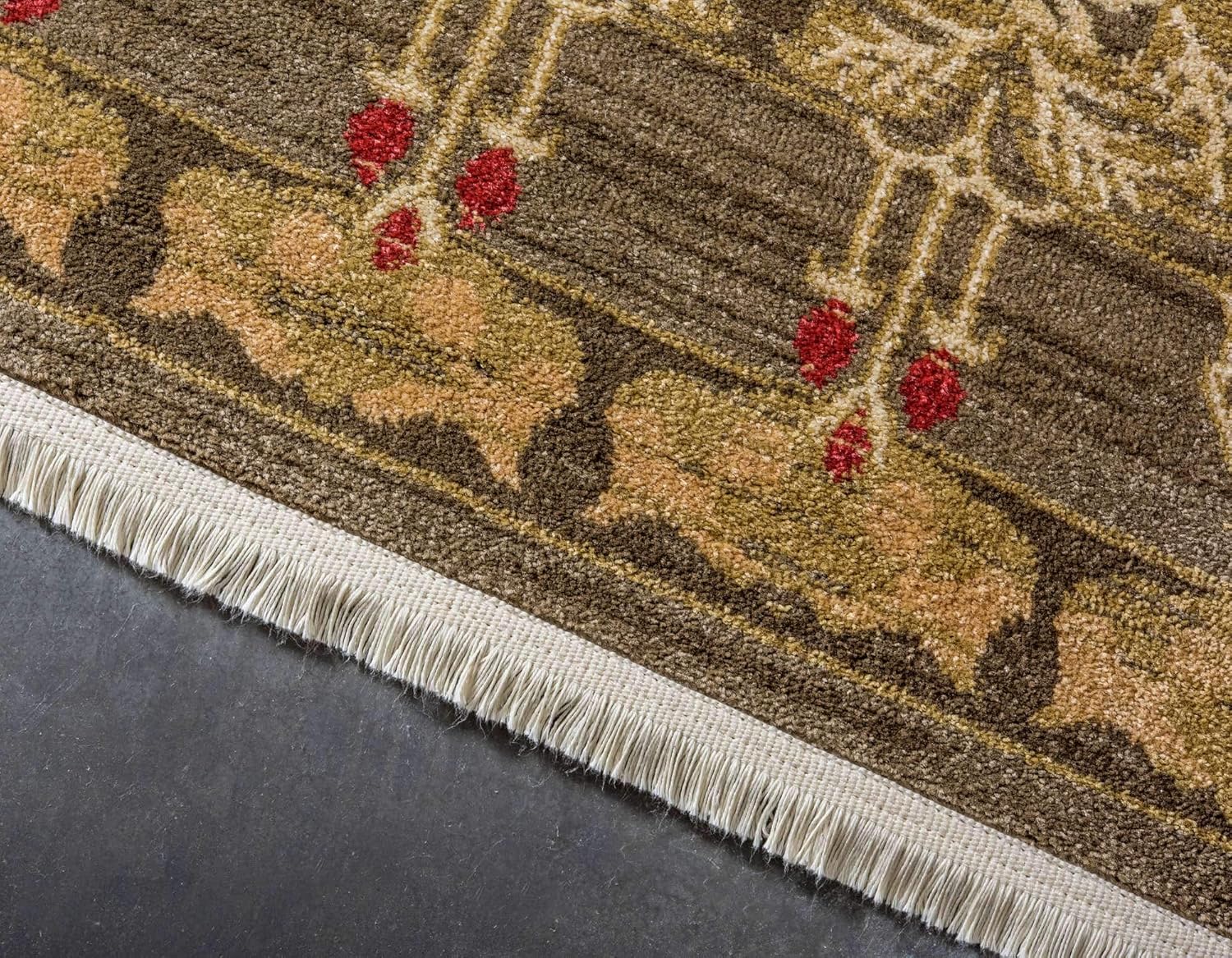 Unique Loom Edinburgh Collection Area Rug - Canmore (10' 6" x 16' 5" Rectangle, Brown/ Light Blue)