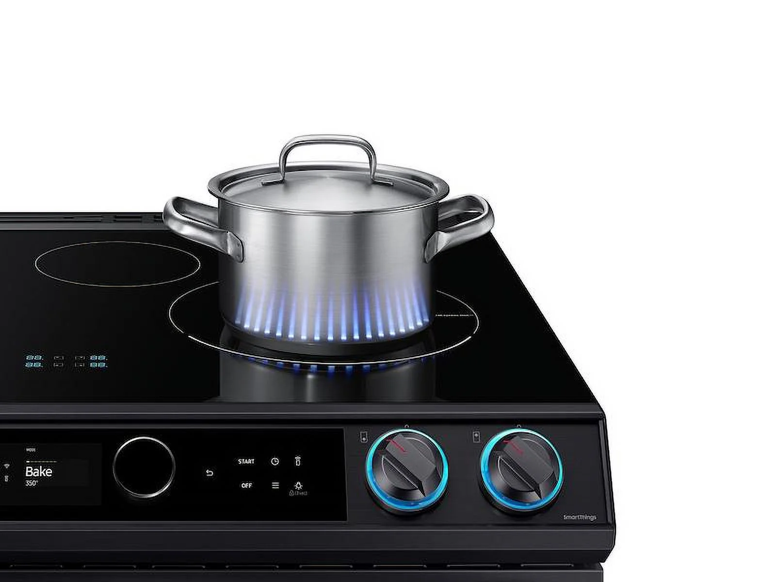 Samsung 6.3 cu. ft. Smart Slide-in Induction Range-Black Stainless NE63T8911SG