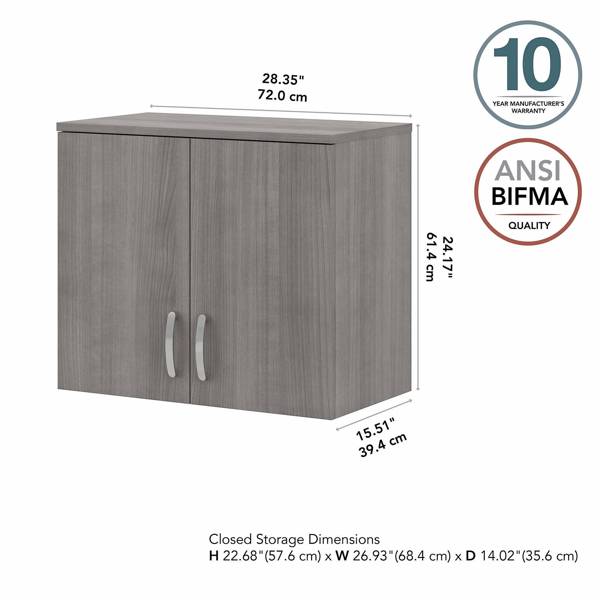 Universal Wall Cabinet with Doors and Shelves - Platinum Gray