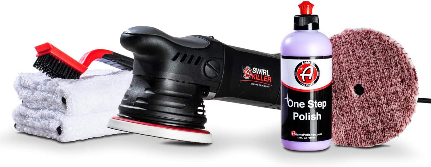 Adam&rsquo;s Swirl Killer 15mm Car Polisher - Buffer Polisher Dual Action Machine | Use W/Car Polish, Polishing Compound, or Car Scratch Remover | Detailing Car Wash Clay Bar Ceramic Coating
