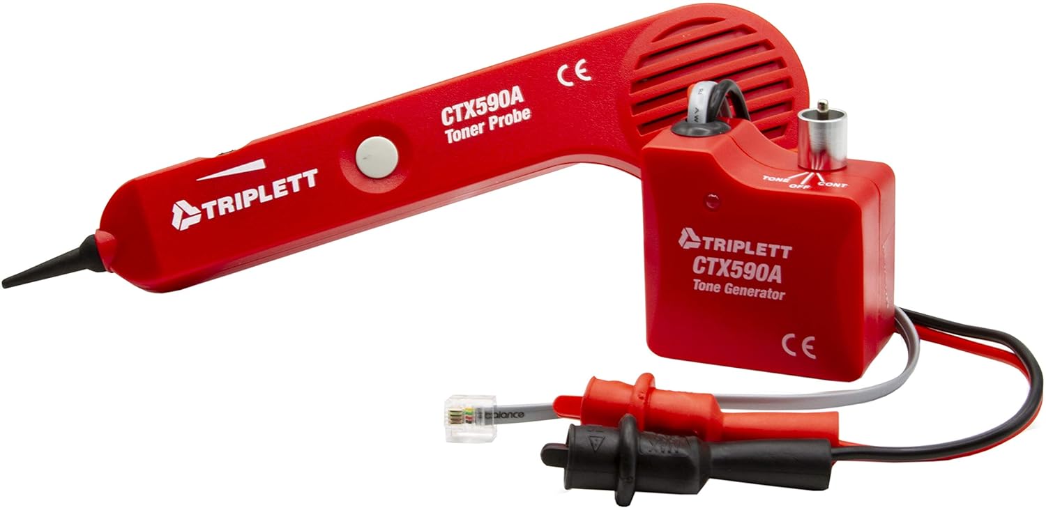 Triplett Fox & Hound Premium Tone and Probe Wire Tracing Kit Generates Multiple Tones with Adjustable Sensitivity for Electrical Wire, LAN Cable, Telephone, and More (3399)