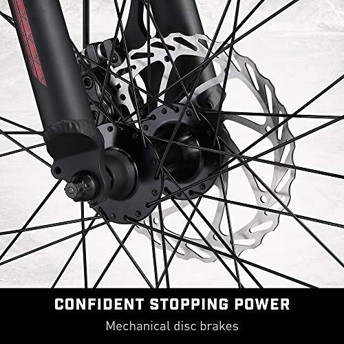 Mongoose Argus Trail or ST Fat Tire Mountain Bike, 20, 24 or 26 Inch Bike for Kids and Adults, 7 or 16 Speed, Aluminum or Steel Frame, Knobby Mountain Fat Tires, Mechanical Disc Brakes
