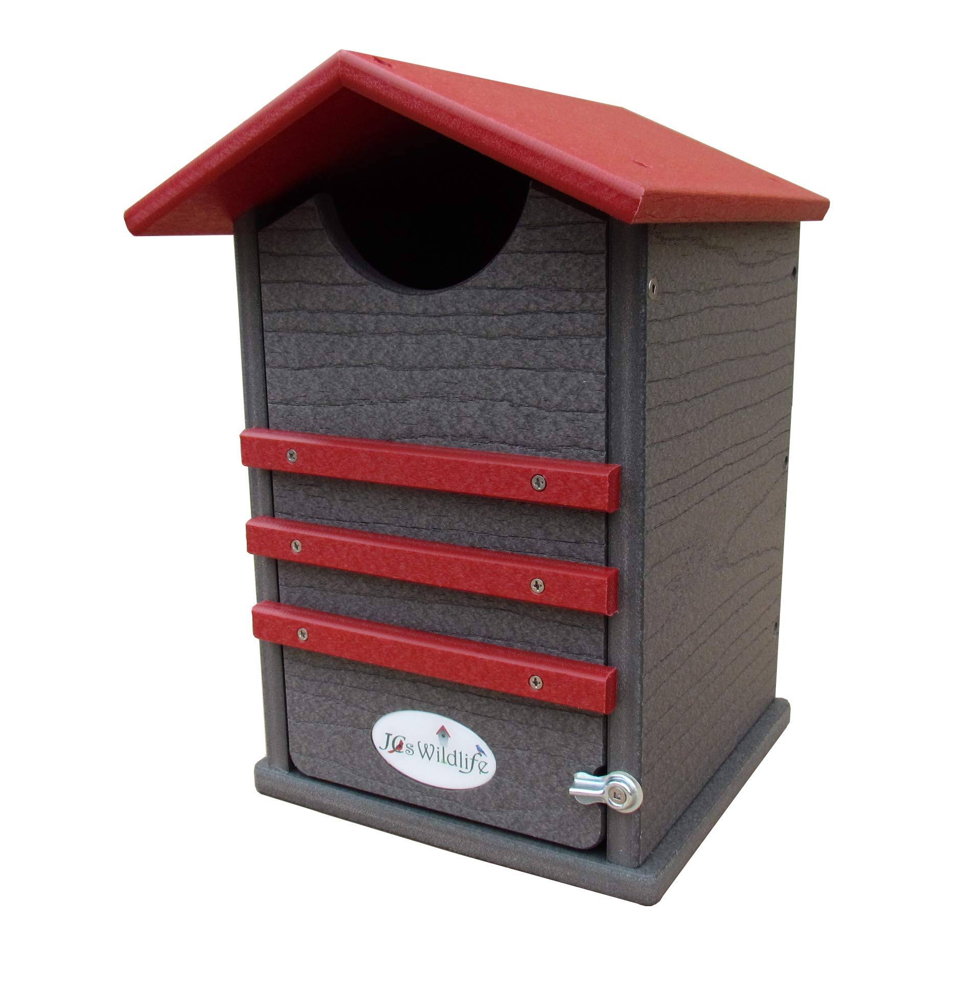 JCS wildlife Ultimate Poly Screech Owl/Saw-Whet Owl House (Red/Gray)