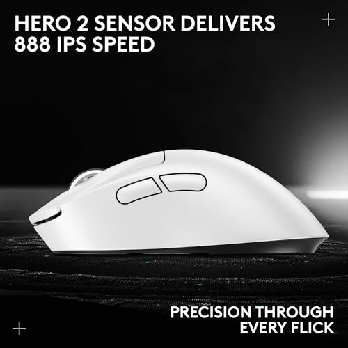Logitech G PRO X Superlight 2 DEX Wireless Gaming Mouse, 60g pro-Grade Right-Handed Mouse with 5 programmable Buttons, USB-C Charging, 44k DPI Sensor, up to 8 kHz Polling for PC/Mac - White