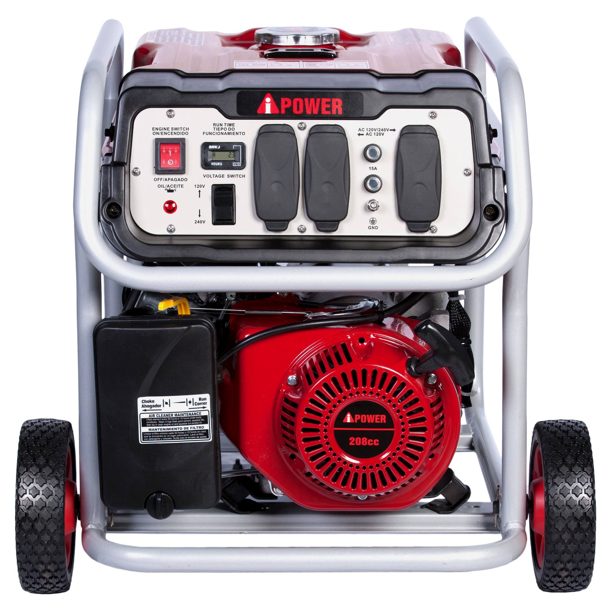 A-iPower 4000W Recoil Start Gasoline Powered Portable Generator, Black