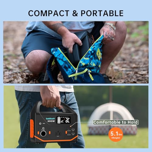 Portable Power Station, 300W Power Generator 266wh Camping Lithium Battery, Power Station for Home Use, Outdoor, Emergency Backup with 120V Pure Sine Wave AC Outlet