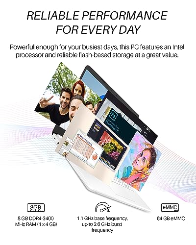 HP 2024 Newest 14" Ultral Light Laptop for Students Business, with Office Lifetime License, Intel Quad-Core N4120, 16GB RAM, 320GB Storage(64GB eMMC+256GB MSD), Webcam, Thin & Portable, Win 11 S