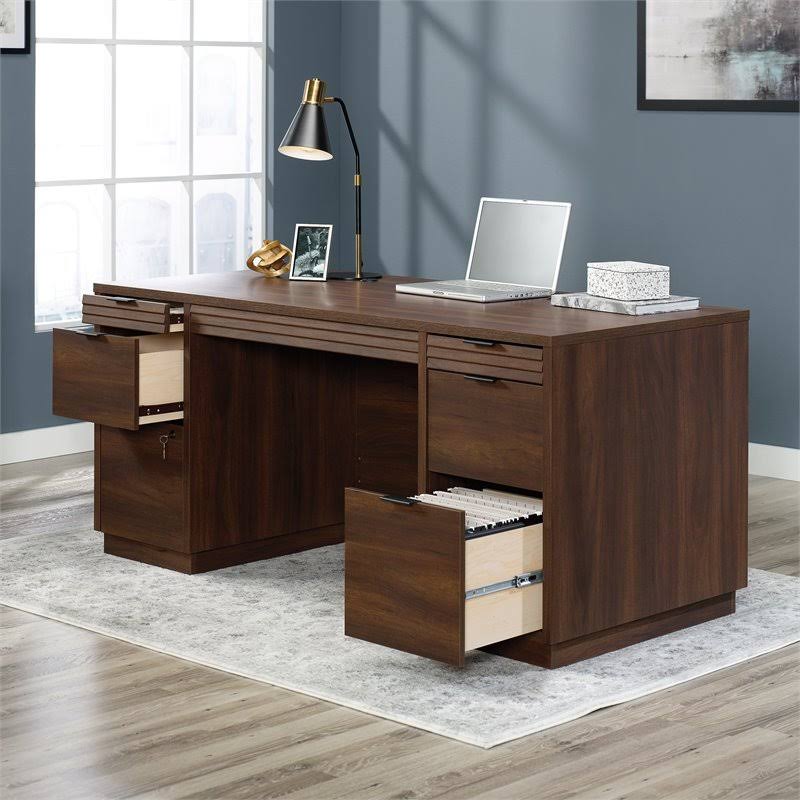 Sauder 426484 Englewood Executive Desk, Spiced Mahogany