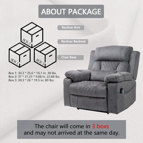 Power Lift Chair Lay Flat Recliner Infinite Position Electric Dual Motor Stand Up Lift Chair with Massage and Heat for Adults,Heavy Duty Recliners with 2 Remote Controls and Two Cup Holders