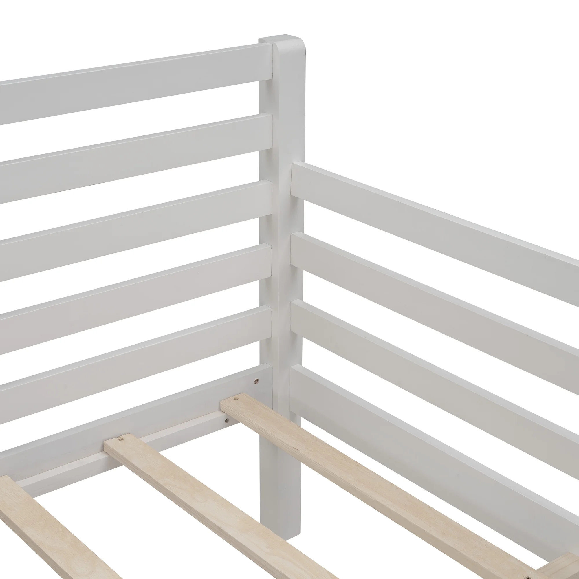 Dawn Whisper Wooden Full Size Daybed with Clean Lines, White