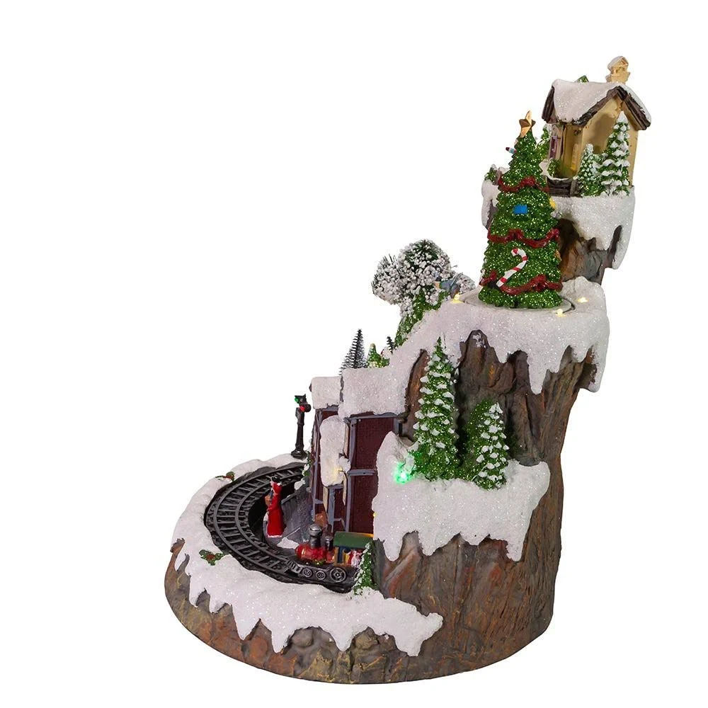Kurt Adler 17x22 Musical LED Village on Mountain Table Piece