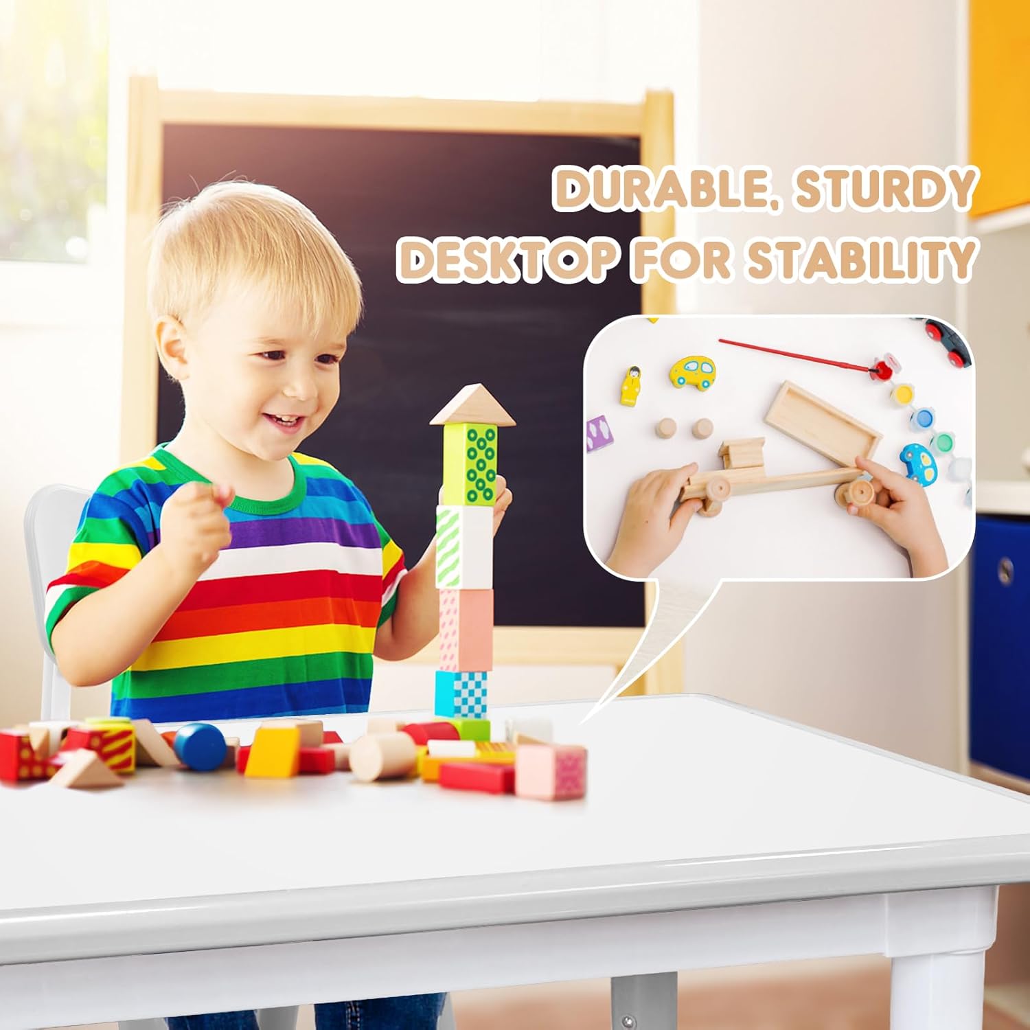 Kids table and chairs, Toddler table and chairs, Kids table (6 chairs), Kids table and chair set, Kids table and chair set 5-8 year old. Toddler table and chair set with 24 leg covers +12 color pens