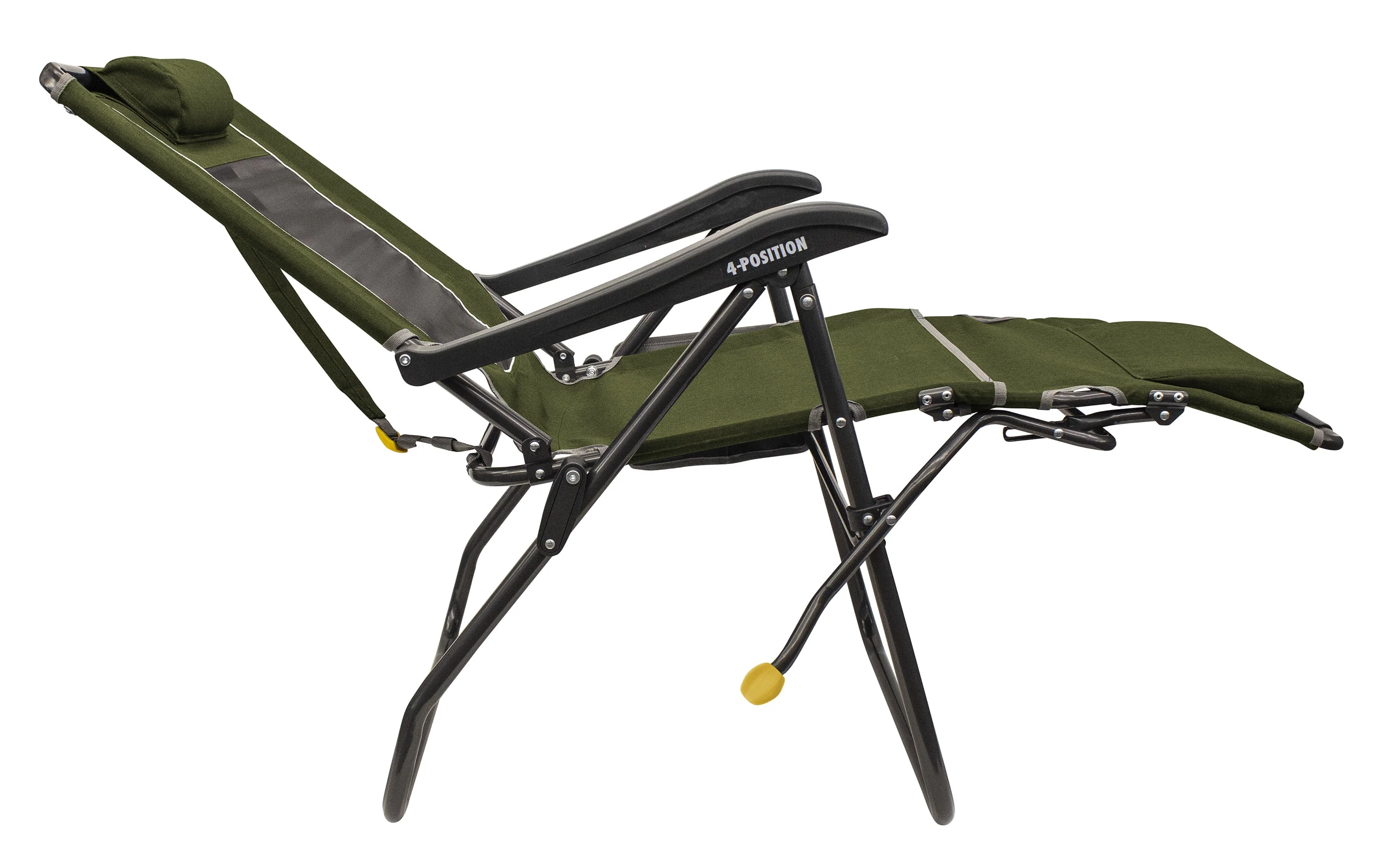 GCI Outdoor Legz Up Lounger Adjustable Folding Recliner Camping Chair, Heathered Loden