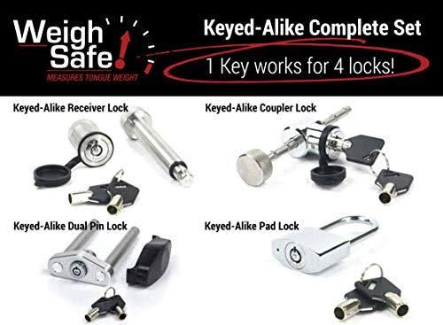 Weigh Safe WS8-2-SET 8x22 Drop Hitch, 2x22 Receiver 12,500 lbs GTW - Adjustable Aluminum Hitch Ball Mount w/Scale, 2 Stainless S