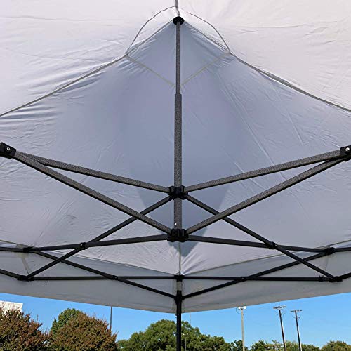 DELTA 10'x10' Pop Up Party Tent Commercial Instant Party Wedding Canopy Shelter Ez + Wheel Bag + 4 Weight Bags -10'x10' D Model White