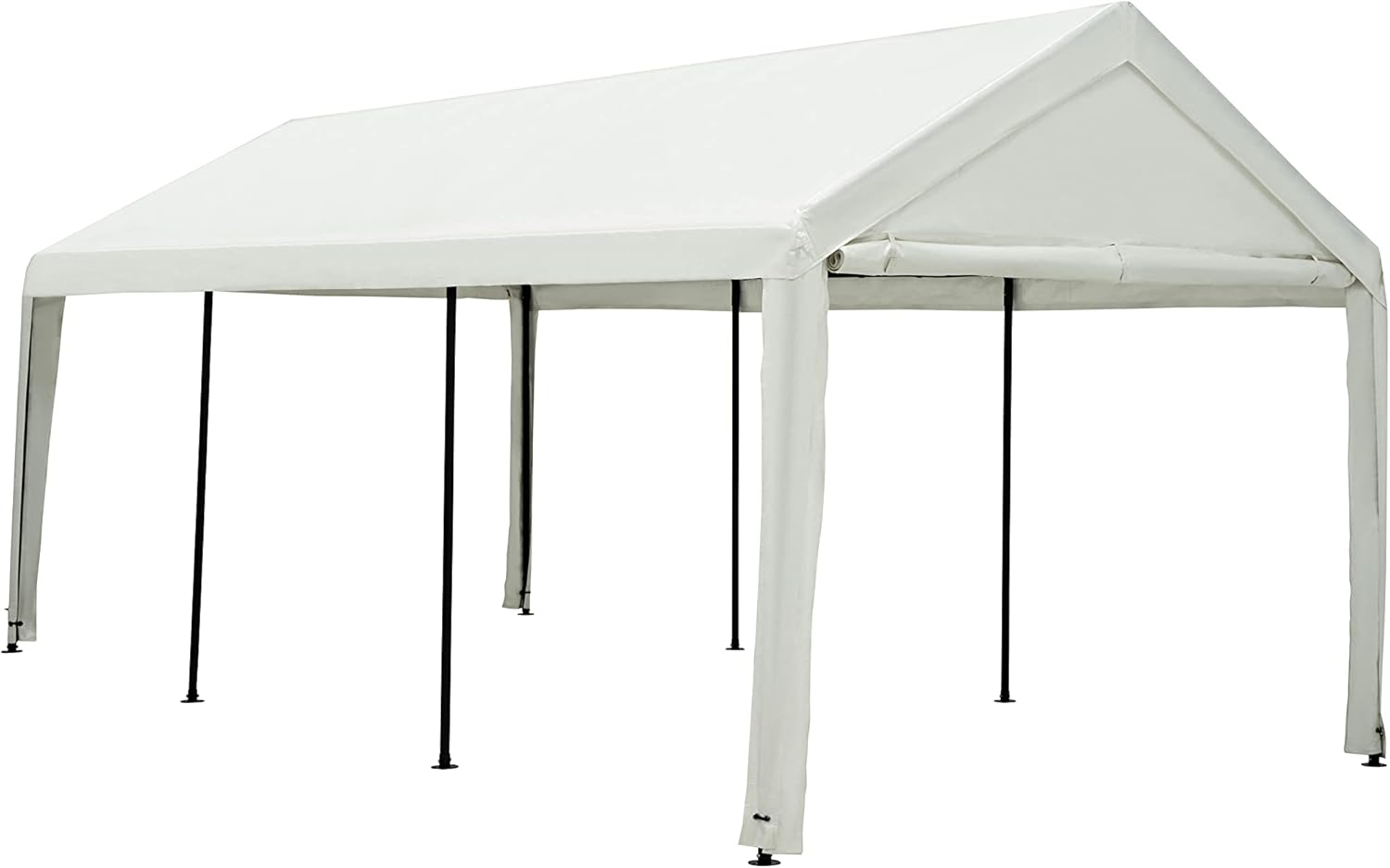 Carport, 10 x 20 ft Heavy Duty Carport with Ventilated Windows, Portable Garage with Removable Sidewalls & Doors, All-Season Car Canopy for Auto, Truck, Boat, SUV, White