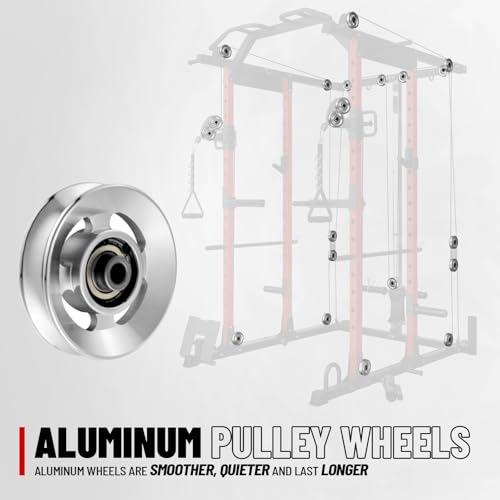 Mikolo Power Cage, Power Rack with Cable Crossover System, 1500LBS Squat Rack with LAT Pull Down System, Workout Cage with Pulley System for Fitness Home Gym