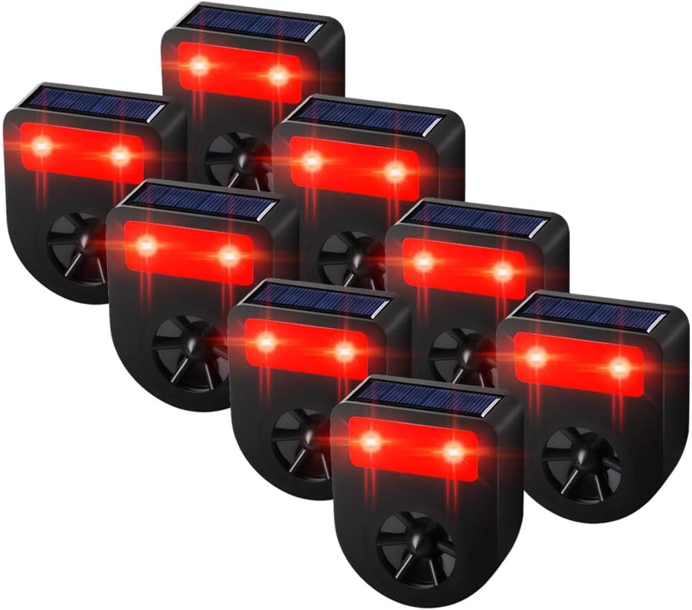 LOMEREY Pack of 8 Solar Powered Deer Chaser Light Predator Eye Nocturnal Animal Deterrent Scares Coyote Fox Racoon Skunk Nighttime Animal from Garden, Yard, Chicken Coop Pack of 2