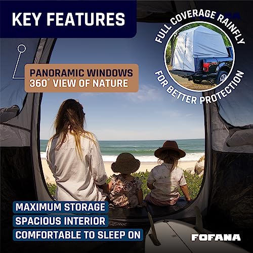 Truck Bed Tent Quick & Easy Automatic Setup - Pickup Truck Tent for Mid & Full Size| Camper Shell - Pickup Truck Accessories - Truck Bed Accessories - Truck Camping - Pickup Tent - Fofana