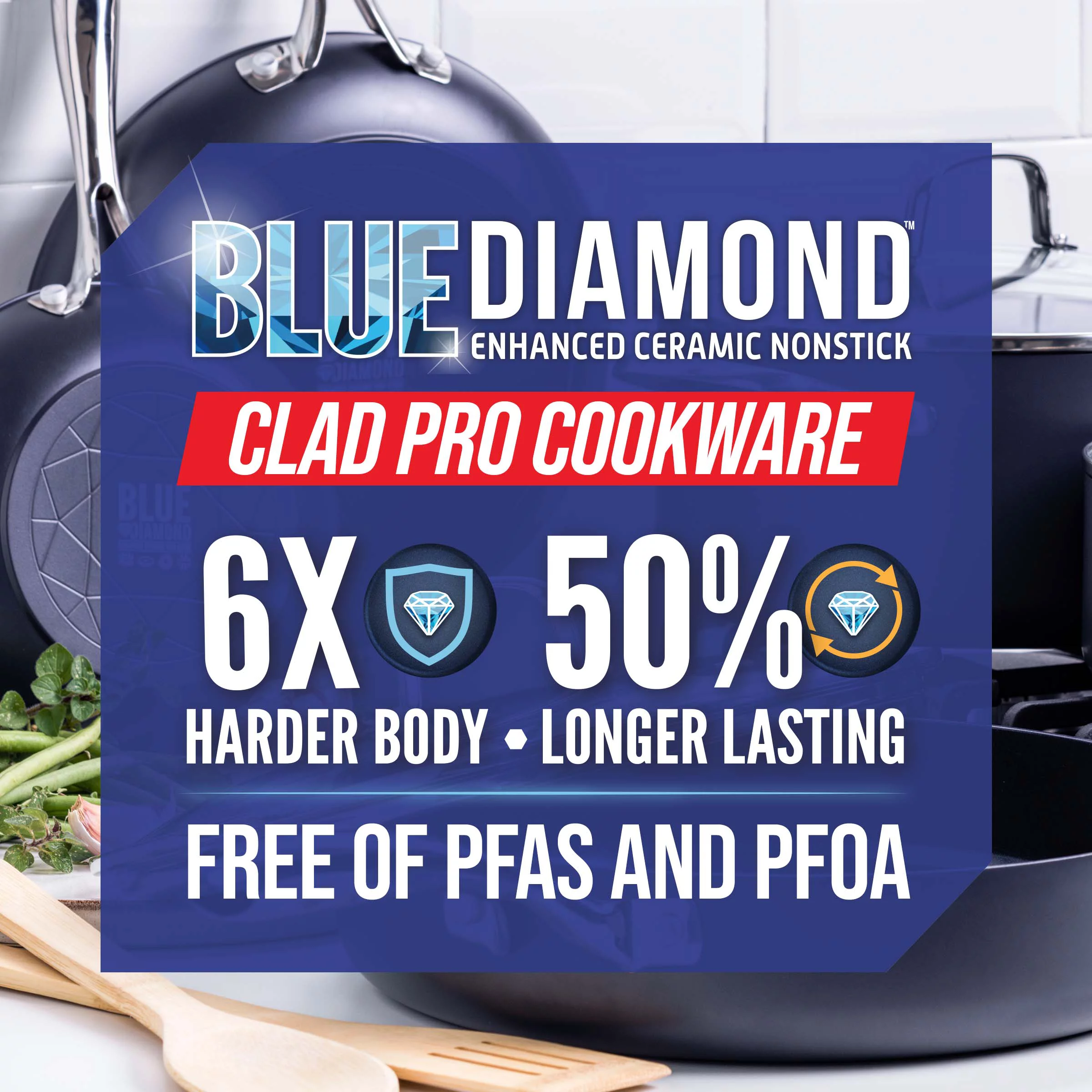 Blue Diamond HD Stainless Steel Clad Pro 10pc Cookware Set