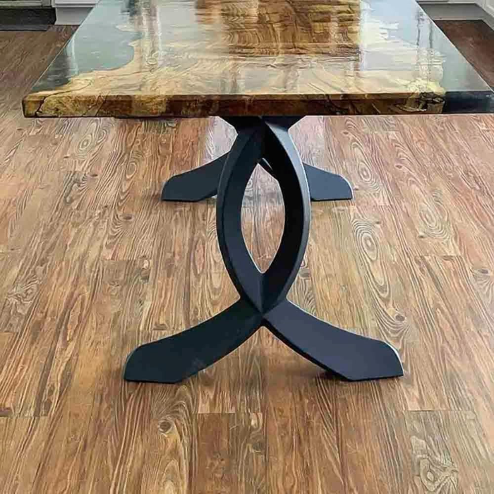 Heavy Duty Metal Table Legs, 28" H x 26" W, Set of 2 Steel Desk Legs for Dining Table, Industrial Design, Perfect for DIY Projects, Easy Installation Desk Legs, Stable and Durable Table Legs