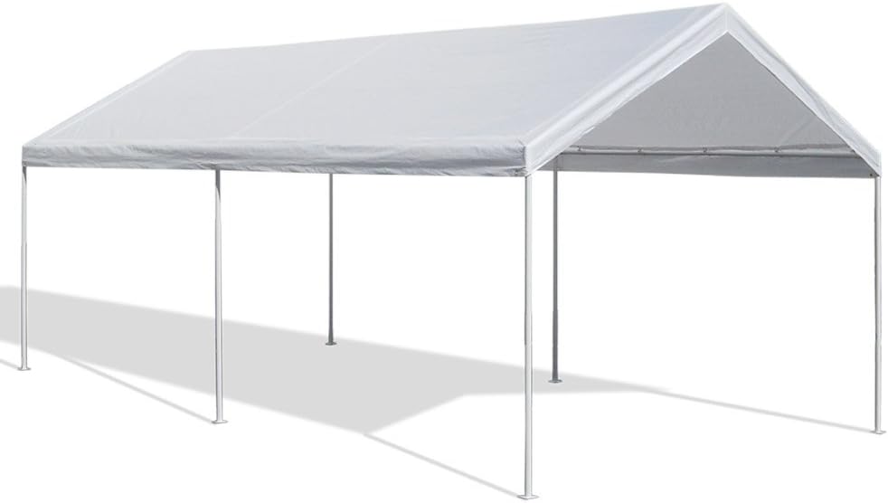 Caravan Canopy Domain 10 x 20 Foot Straight Leg Instant Canopy Tent Set, White