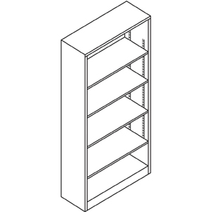 HON 5-Shelf Metal Bookcase - Charcoal
