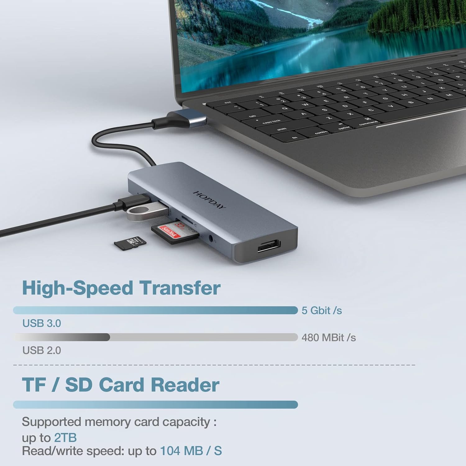 USB C Hub, MacBook Pro Docking Station 9 in 2 USB C Adapter Triple Display with 4K HDMI for MacBook Pro Air Dongle Accessories (100W PD, USB 3.0 SD/TF Card Reader 3.5mm Audio)
