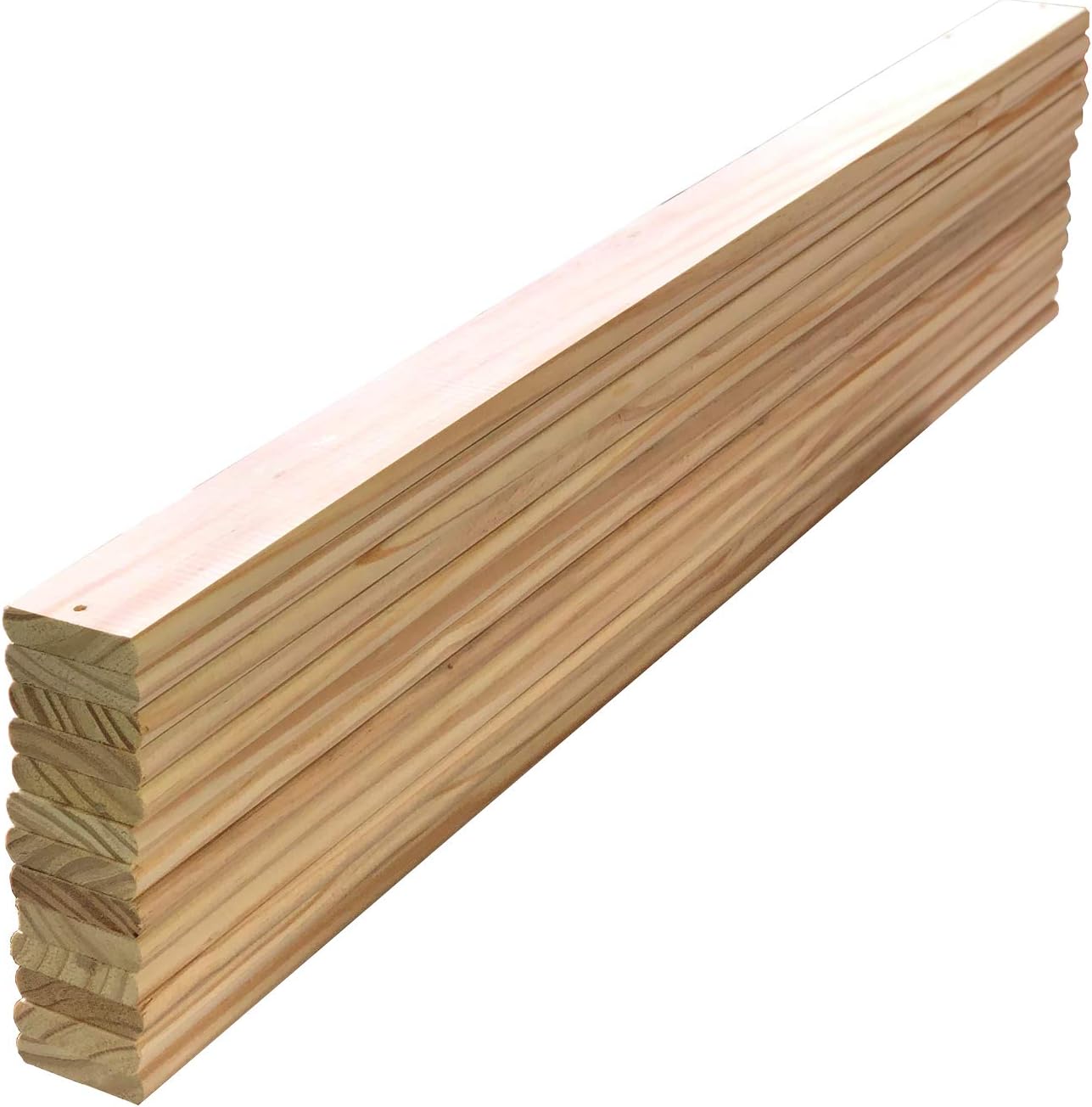 Bed Slats Solid Pine Wood King Size Slats 75.87 inches Long x 2.75 inches Wide Mattress Support Pack of 13 Count Replacement Parts Custom Size Cutting Service (King, 75.87)