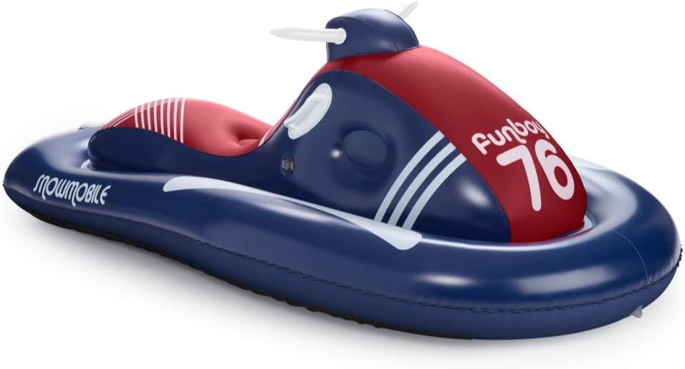 FUNBOY Giant Inflatable Luxury Midnight Black Snowmobile Snow Sled, Winter Snow Sled, Perfect for Holiday Adventures, Bundle, Pack of 2 Snowmobiles