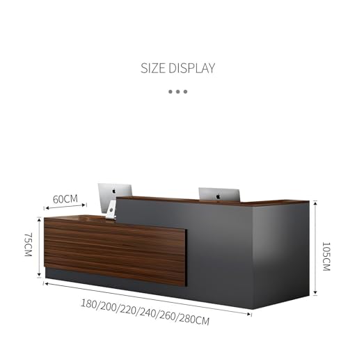 Reception Counter Desk, Minimalist L-Shaped Reception Desk with Counter, Drawers and Transaction Counter for Beauty Salon, Spa, Shop, Office (R, 78.74inx23.6inx39.4in)