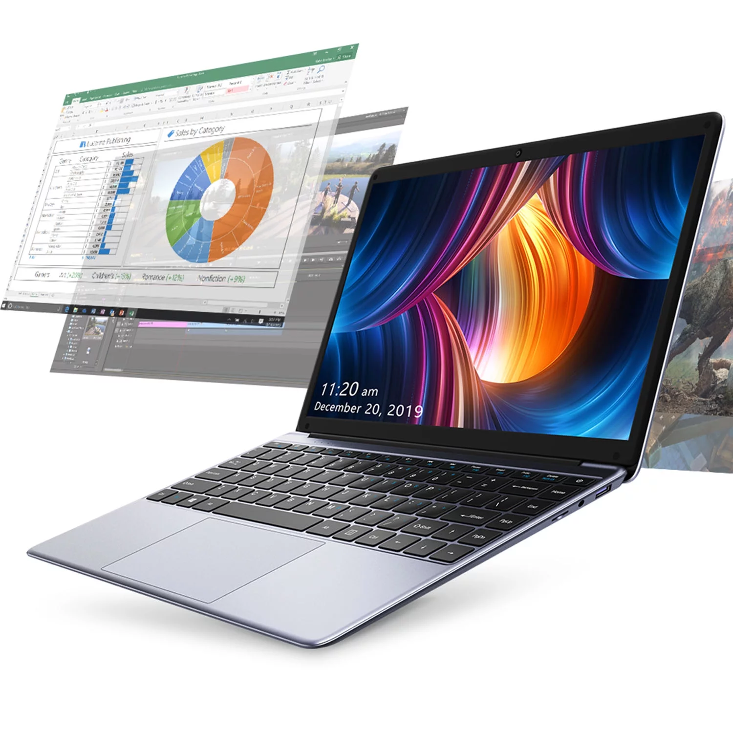 CHUWI HeroBook Pro 14.1" Laptop,256GB SSD 8G RAM,Windows 11 Bussiness Notebook Computer PC,Intel Gemini-Lake N4020 Quad Core Processor,IPS Screen,1TB SSD Expand