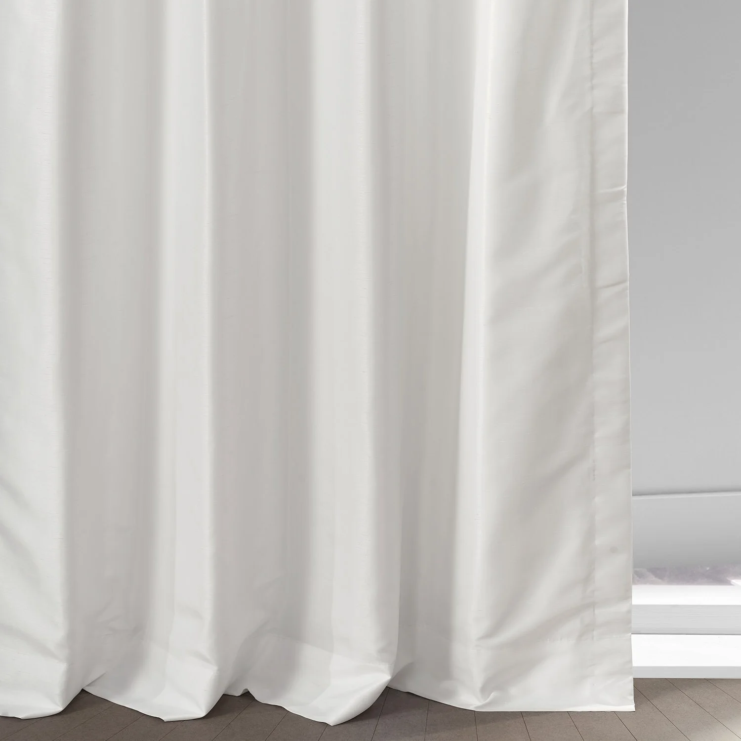 Off White Grommet Blackout Vintage Textured Faux Dupioni Silk Curtain (1 Panel), Off White, 50W X 84L