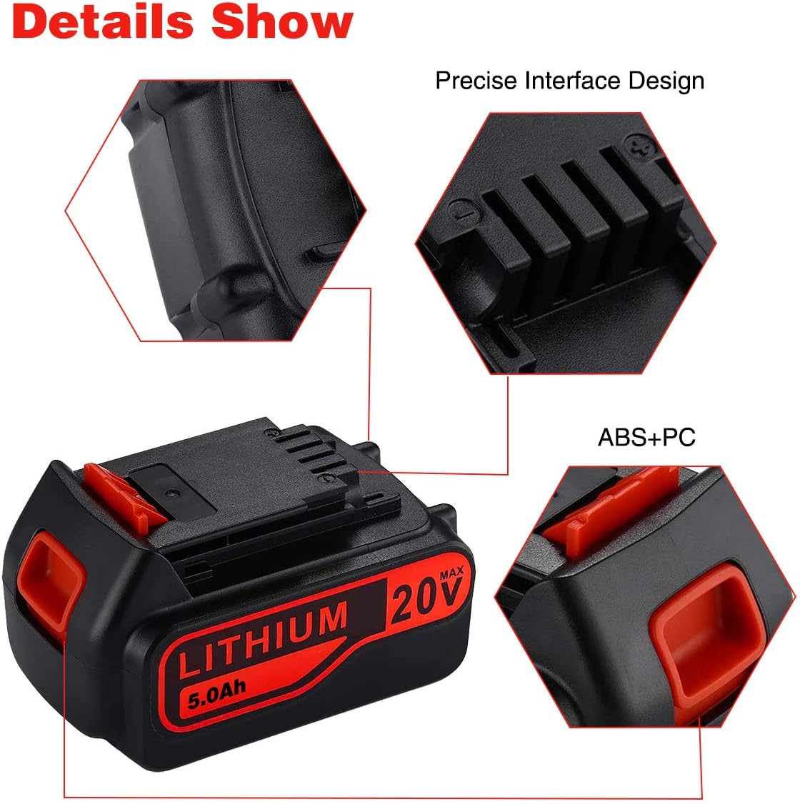 4PACK LB2X4020 LBXR20 5.0Ah 20V Lithium-Ion Max Rechargeable Replacement Battery for Black & Decker LBXR20 LBXR20-OPE LB20 LBX20 LBX4020 LB2X4020-OPE Cordless Power Tools (US Stock)