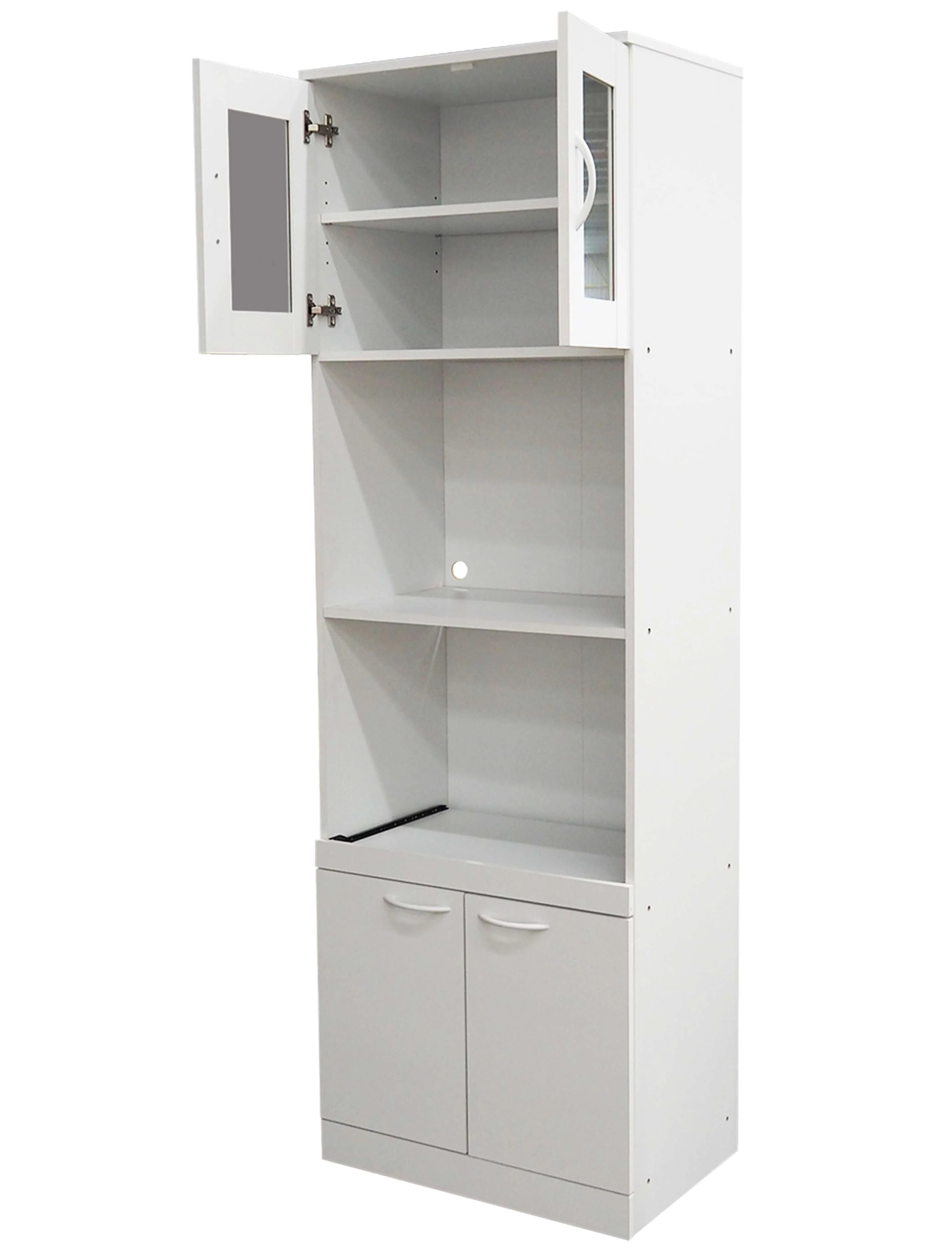 Kings Brand Furniture Tall Kitchen Pantry, Microwave Storage Cabinet, White