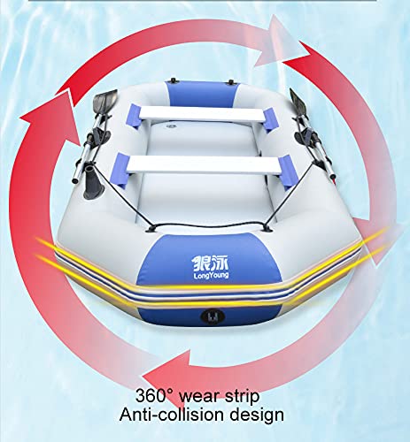 Adult Inflatable Kayak 9-Foot Rubber Dinghy 4-Person Boat Adult Fishing Boat Canoe with Patch Pack and Paddle Suitable for Ocean Sea and Lake 2.3m
