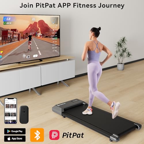 Superun Walking Pad Treadmill,Under Desk Treadmills for Home & Office,Portable 2.5 HP Treadmill with Remote Control&Smart Motion APP,300 Lbs Capacity