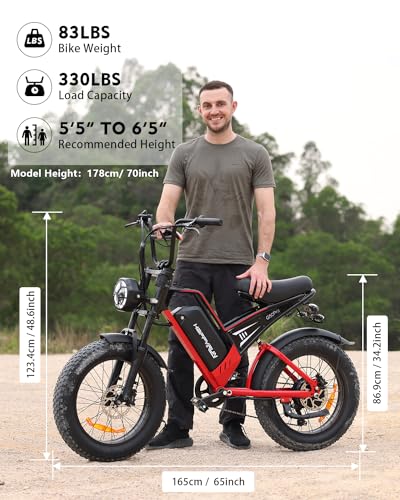 2000W Electric Bike for Adults, 48V 25Ah Removable Battery, Up to 35MPH and 75+ Miles Range, 7-Speed Transmission, 20" Fat Tires Ebike, 3-Pedal-Assist Levels