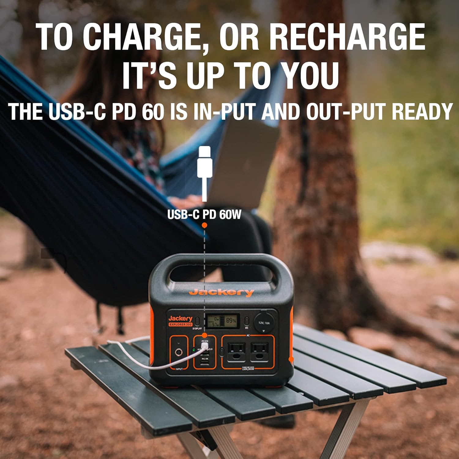 Jackery Portable Power Station Explorer 300, 293Wh Backup Lithium Battery, 110V/300W Pure Sine Wave AC Outlet, Solar Generator (Solar Panel Not Included) for Outdoors Camping Travel Hunting Blackout