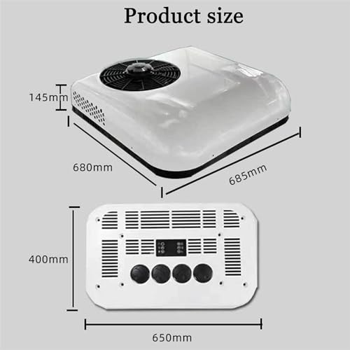 12V/24V Roof RV Air Conditioner, Electric RV Truck Camper, Top-mounted Integrated RV Air Conditioner, Non-duct, Quiet AC, for Automotive Camper Travel Trailer